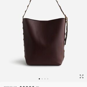 Madewell Bucket Tote - Brown Shoulder Bag with Adjustable Strap and Matte Finish